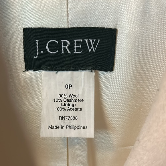 J Crew Wool and Cashmere Coat size 0/P - Picture 2 of 3